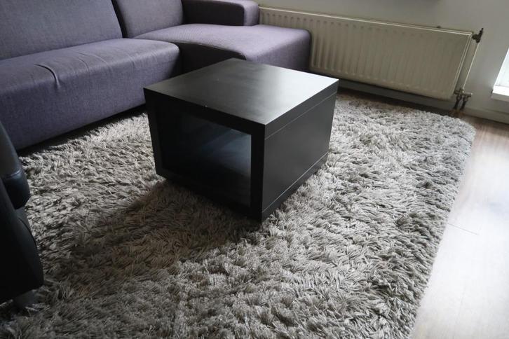 Zwarte salontafel, Huis en Inrichting, Tafels | Bijzettafels, Gebruikt, Rond, 45 tot 60 cm, Minder dan 55 cm, Ophalen