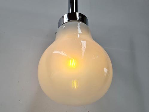 Mazzega Stijl Hanglamp, 1970s Space Age, Huis en Inrichting, Lampen | Hanglampen, Gebruikt, Minder dan 50 cm, Glas, Metaal, Ophalen of Verzenden