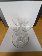 Port/sherry glazen (5 x) met bloemmotief, Verzamelen, Glas en Borrelglaasjes, Ophalen of Verzenden, Gebruikt, Overige typen