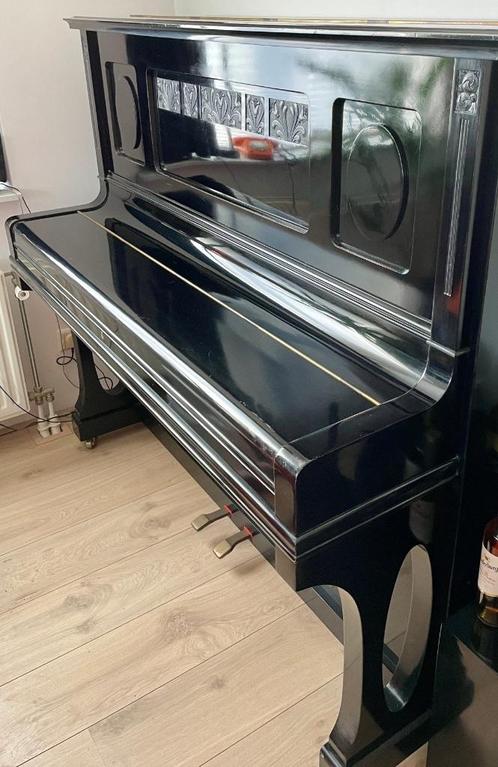 Grotrian Steinweg piano te koop, Muziek en Instrumenten, Piano's, Gebruikt, Piano, Zwart, Hoogglans, Ophalen