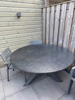 Ronde tuintafel met 6 stoelen, Ophalen, Gebruikt, Rond, Metaal