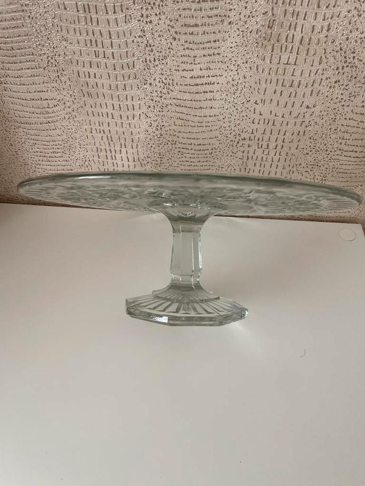 Vintage Glazen taartplateau, Huis en Inrichting, Woonaccessoires | Etagères, Zo goed als nieuw, Ophalen of Verzenden