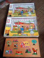 3 oude houten puzzels, nostalgie, Kinderen en Baby's, Speelgoed | Kinderpuzzels, Ophalen of Verzenden, Minder dan 10 stukjes, Gebruikt