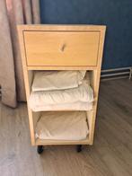 Ikea ladekastje op wieltjes wit met houtkleur, Ophalen, 50 tot 100 cm, 3 of 4 laden, Minder dan 100 cm