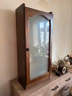 Antieke vitrinekast- hout - melk glas - 110 cm hoog, Huis en Inrichting, Kasten | Vitrinekasten, 100 tot 150 cm, 25 tot 50 cm