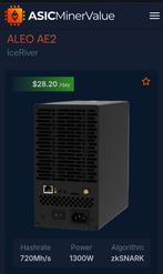 crypto miner Aleo AE2 Bitcoin/Aleo/Kapsa/Doge,Crypto miner, Ophalen of Verzenden, Nieuw