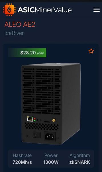 crypto miner Aleo AE2 Bitcoin/Aleo/Kapsa/Doge,Crypto miner beschikbaar voor biedingen