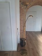 Gouden staande lamp met leeslamp vloerlamp messing goud, 150 tot 200 cm, Gebruikt, Ophalen of Verzenden, Metaal