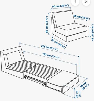 Ikea slaapbank 1persoons met topper - afbeelding 3