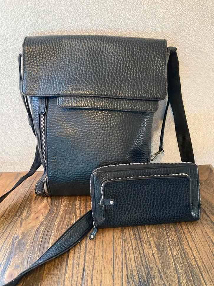 VOI Leren Design Tas & Portemonnee, Sieraden, Tassen en Uiterlijk, Tassen | Damestassen, Gebruikt, Schoudertasje, Zwart, Ophalen