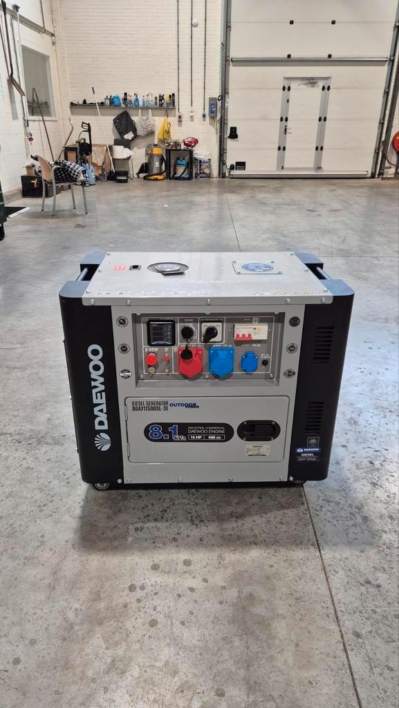 Nieuwe Daewoo 8.1 KvA Diesel Generator, Doe-het-zelf en Verbouw, Compressors, Ophalen of Verzenden