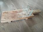 Serveerplak met bijpassende kommetjes voor bijv. Saus., Ophalen, Zo goed als nieuw, Rond, Hout