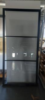 Stalen schuifdeur smartline - 3 vaks - helder glas, 80 tot 100 cm, 215 cm of meer, Binnendeur, Schroorgras 20, Beringe