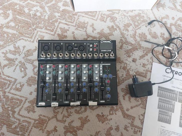 Mengpaneel, Muziek en Instrumenten, Mengpanelen, Gebruikt, 5 tot 10 kanalen, Microfooningang, Ophalen