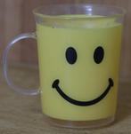 plastic beker smiley geel doorzichtig, Overige materialen, Gebruikt, Overige typen, Ophalen of Verzenden