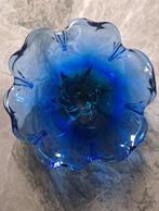 ✨ Blauwe Glazen Schaal met Golvende Rand ✨, Ophalen