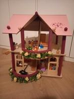 Eichhorn houten poppenhuis met winkeltje meubeltjes + popjes, Kinderen en Baby's, Ophalen of Verzenden, Zo goed als nieuw, Poppenhuis