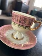 Kopje vintage klassiek roze goud kitch, Huis en Inrichting, Keuken | Servies, Ophalen of Verzenden, Zo goed als nieuw