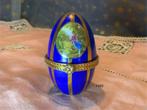Limoges style egg shaped Hinged trinket box, pill Box, Ophalen of Verzenden