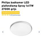 Philips badkamerlamp LED Spray 2700K grijs voor 20,00 euro!, Huis en Inrichting, Lampen | Plafondlampen, Ophalen of Verzenden