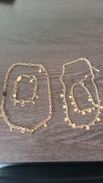 2 nieuwe sets ketting en armband, goudkleurig, Ophalen of Verzenden, Nieuw, Goud, Overige materialen