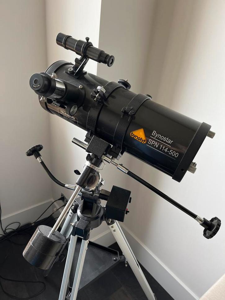 Byomic Spiegeltelescoop SPN 114/500, Audio, Tv en Foto, Optische apparatuur | Telescopen, Zo goed als nieuw, Spiegeltelescoop (reflector)