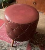 Vintage Poef / Voetenbankje, Ophalen, Minder dan 50 cm, Gebruikt, Rond
