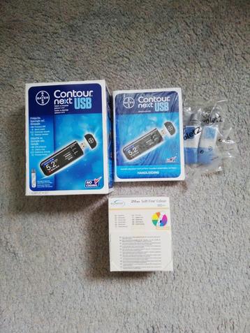 Bloedglucose meter, contour Next USB&Soft Fine Color prikker beschikbaar voor biedingen