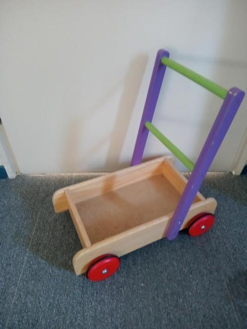 houten loopwagen, Kinderen en Baby's, Speelgoed | Houten speelgoed, Zo goed als nieuw, Duw- of Trekspeelgoed, Verzenden