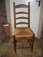 stevige antieke knopstoel met biezen zitting - antiek stoel, Huis en Inrichting, Stoelen, Ophalen, Riet of Rotan, Bruin, Zo goed als nieuw