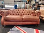 Chesterfield Maarssen Leren 3 zits Vintage Chesterfield Bank, Huis en Inrichting, Banken | Bankstellen, Ophalen, Gebruikt, Chesterfield