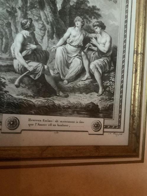 Eeuwenoude voorstelling - gravure, Antiek en Kunst, Kunst | Etsen en Gravures, Ophalen of Verzenden