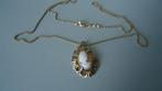 Goud vergulde ketting en schelp gestoken camee, Verzenden, Zo goed als nieuw, Goud, Overige materialen
