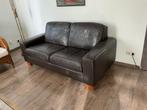 2 zits bruin leren bank, Huis en Inrichting, Ophalen, Gebruikt, Leer