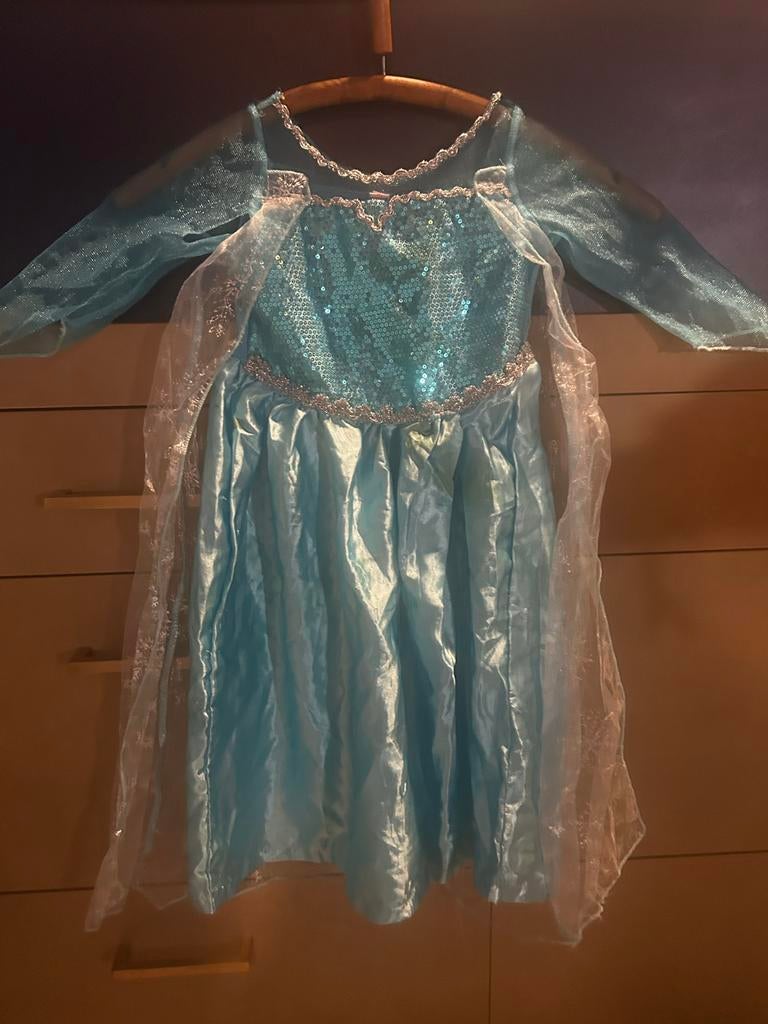 Carnavalskostuum Elsa Frozen - Maat 120, Ophalen of Verzenden, Zo goed als nieuw, 110 t/m 116, Meisje