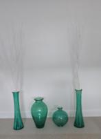 Turquoise vazen, Minder dan 50 cm, Ophalen of Verzenden, Zo goed als nieuw
