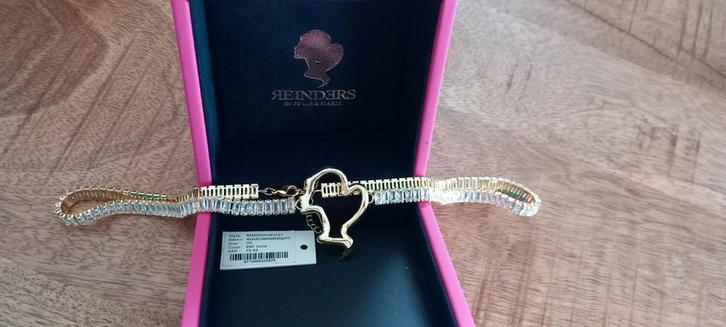 Reinders Ketting met Doosje, Sieraden, Tassen en Uiterlijk, Armbanden, Zo goed als nieuw, Overige materialen, Goud, Met strass