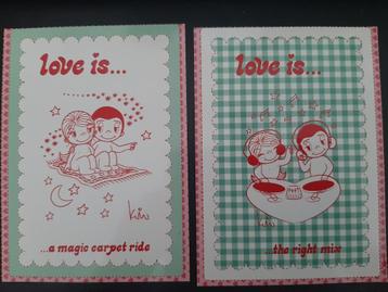 ansichtkaarten, 4 x Love is ......., ongelopen. beschikbaar voor biedingen