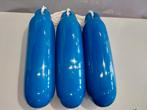 3 blauwe dropfenders 15x58mm met witte fenderlijn, Watersport en Boten, Ophalen of Verzenden, Nieuw