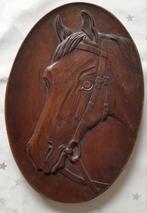 Houten bordje met paarden hoofd, Ophalen of Verzenden
