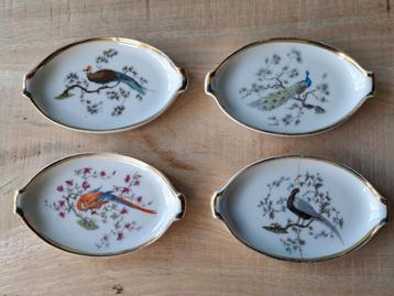 Vintage Rosenthal schaaltjes met vogels beschikbaar voor biedingen