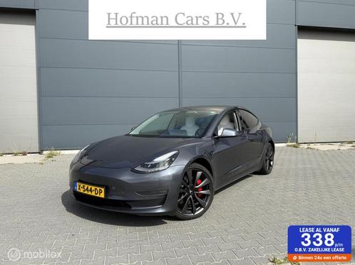 Tesla Model 3 Performance AWD 75 kWh Wit Leder Trekhaak 2019, Auto's, Tesla, Bedrijf, Te koop, Model 3, 4x4, ABS, Adaptive Cruise Control