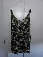 H&M+ Groen/Beige Jurk Met Bladprint Maat 2XL, Kleding | Dames, Grote Maten, H&M, Verzenden, Jurk, Zo goed als nieuw