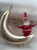 Vintage italian ornament maan met kerstman, Diversen, Kerst, Ophalen, Zo goed als nieuw