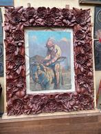 unieke lijst volledig handwerk 220 op 180, Ophalen of Verzenden, Hout, 75 cm of meer