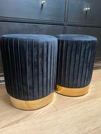 Zwarte poefjes in goede staat, Huis en Inrichting, Banken | Voetenbanken en Poefen, Ophalen, Minder dan 50 cm, Rond, Zo goed als nieuw