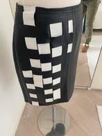 Zwarte rok leer met geweven  - Maat 40 M JEROEN BESSELING, Kleding | Dames, Rokken, Maat 38/40 (M), Zwart, Ophalen of Verzenden
