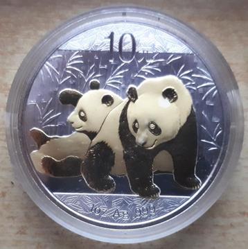 China, Panda 2010 verguld - 1 Oz. puur zilver beschikbaar voor biedingen