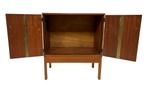 Vintage audio meubel tv kastje teak fineer jaren 70, Minder dan 100 cm, 25 tot 50 cm, Teakhout, Gebruikt