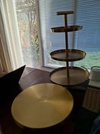 Goudkleurige etagères / serveerplateaus, Ophalen, Zo goed als nieuw